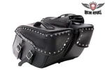 Pvc Motorbike Leather Touring Saddlebag Black Studded Motorcycle Luggage. Fixed Price $125.99.