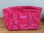 American Girl Lg Pink Tote Duffle Bag Logo Stars Butterflies Peace Sign Zip Read. Fixed Price $14.00.