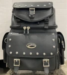 Saddlemen BR3400EXS Backrest, Seat, Sissy Bar Bag Studded Good Condition. Fixed Price $160.00.