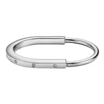 Tiffany & Co. Lock Bangle 18K White Gold, Diamond Accents, Ml (104579). Fixed Price $10935.67.