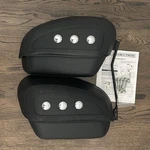 Harley-davidson Flstn Softail Deluxe Oem Locking Rigid Leather Saddlebags W/ Key. Fixed Price $600.00.