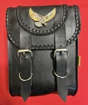 Willie & Max Universal Black Magic Sissy Bar, Backrest Bag, Leather, Eagle, Euc!. Fixed Price $44.85.