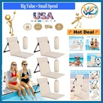 4 Pack Beige Folding Poolside Chairs Portable Beach Lounge Set Aluminum Oxford. Fixed Price $93.23.