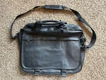Harley-davidson Black Genuine Leather Brief Case Laptop Bag With Strap Logo. Fixed Price $21.50.