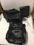 Lot Of 3 Diamond Plate Motorcycle Gear Leather Storage Back Pack Saddle Bag. Fixed Price $59.99.