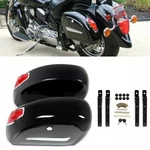 Motorcycle Hard Saddle Bags W/led Lights For Harley Sportster Softail Dyna Honda. Fixed Price $143.24.