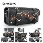 Motorcycle Pu Leather Front Fork Bag Handlebar Luggage Harley Road Glide. Fixed Price $28.99.
