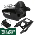 Black King Trunk Pack Backrest Rack For Harley Davidson Touring Road Glide 14-26. Fixed Price $264.99.
