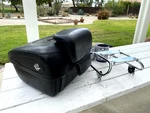 Oem Harley Davidson Black Leather Pack Touring Pak Trunk Road King Box. Fixed Price $499.99.