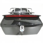 Dmy Black Motorcycle Trunk Tail Box Luggage Case Top Rack W/spoilers For Harley. Fixed Price $128.00.