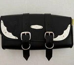 Willie & Max Saddlebags Motorcycle Black Leather Silver Legend Tool. Fixed Price $85.00.
