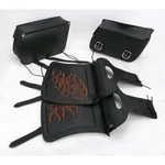 Saddlemen Large Highwayman Tattoo Saddlebags W/orange Flames X021-05-0416. Fixed Price $260.06.