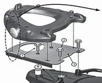 Givi Side Case Mounting Kit With Hardware And Bracket Only SR5107. Fixed Price $138.00.