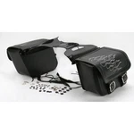 Saddlemen Medium Highwayman Tattoo Saddlebags W/silver Flames X021-05-0403. Fixed Price $227.66.