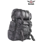 Motorcycle Sissy Bar Bag Black Leather, Passenger Backrest Chopper Luggage - New. Fixed Price $85.99.