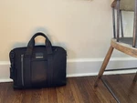 Tumi Alpha Bravo Aviano Slim Brief Leather Bag Black - Barely Used. Fixed Price $300.00.