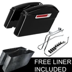 Hard Saddlebags W/conversion Brackets Fit For Harley Softail Deluxe Flstn 84-17. Fixed Price $229.50.