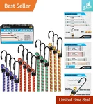 Multi-use 14-PIECE Bungee Cords With Hooks Ideal For Outdoor And Cargo Needs. Fixed Price $28.49.