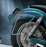 Drag Specialties Chrome Rear Saddlebag Support Brackets For 82-00 Harley Fxr. Fixed Price $98.53.