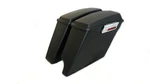 Matte Black 2 In Complete 4.5" Extended Stretched Saddlebags For 93-13 Harley. Fixed Price $479.00.