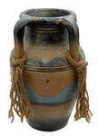 River Junction Pottery Works Four Handled Vessel Vase With Jute Ropes 10" Tall. Fixed Price $29.99.