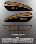Yamaha 1977 XS650 Tank Side Cover Graphic Kit Like Nos Bountiful Blue Model. Fixed Price $74.95.