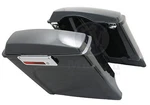 Mutazu 4" Stretched Black Pearl Hard Saddlebags For Harley Touring 94-13 Flh Flt. Fixed Price $499.00.