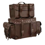 Milwaukee Leather 8127 Motorcycle Large Retro Brown Studded Touring Sissybar Bag. Fixed Price $149.99.