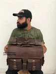 Motorcycle Brown Leather 2 Side Extra Seat Pouch Saddlebags Panniers. Fixed Price $121.00.