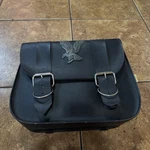 Willie Max Motorcycle Bag With Eagle Emblem Made In Usa Saddle Leather. Fixed Price $24.95.