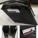 Vivid Black 4" 1/2 Left Side No Cutout Extended Saddlebags For Harley 93-13. Fixed Price $268.90.