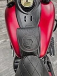 #handmade Indian Springfield Gas Tank Bib For Chief, Roadmaster Red Stitching. Fixed Price $125.00.
