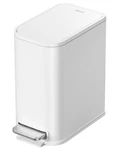 1.3 Gallon White Small Garbage Can With Lid Metal Slim Trash Bin Pedal. Fixed Price $43.82.