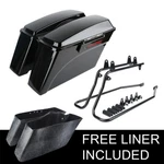 Complete Vivid Black Hard Saddlebag Softail Conversion Brackets For Harley 86-17. Fixed Price $239.80.