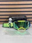 Scott Fury Moto Goggle Blue / Yellow - Green Mirrored Works Lens. Fixed Price $45.00.