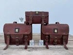 Saddlebags Tool Motorcycle Leather Pouch Panniers BROWN3. Fixed Price $62.30.