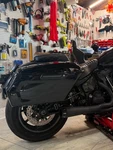 Rebel Chopped Saddle Bags Vivid Black For Harley Touring & Softail Models. Fixed Price $650.00.