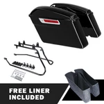 Black Hard Saddlebags & Bracket Kit Fit For Harley Softail Fat Boy Deluxe 84-17. Fixed Price $229.99.