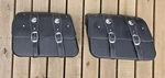 Indian Motorcycle Genuine Leather Saddlebag Set Black Chrome Embellishments. Fixed Price $385.00.