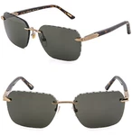 Chopard L.u.c. Aviator Brown Havana Polarized SCHG62 Rimless Sunglasses. Fixed Price $419.40.