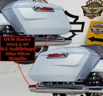 Cvo 23-26 Oem Harley Touring Street Road Glide Saddlebags Atlas Silver Metallic. Fixed Price $399.96.