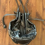 Vintage Lj Simone 80S 90S Rhinestone Studded Small Genuine Leather Bucket Bag Dr. Fixed Price $55.00.