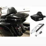 Hogworkz Vivid Black Chrome Hardware Chopped Tourpak W/ Full Backrest & Mount. Fixed Price $863.06.