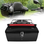 Motorcycle Tail Box Luggage Trunk W/ Backrest Light Top Rack For Harley Yamaha. Fixed Price $91.50.