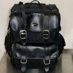 Saddlemen S3200DE Deluxe Sissy Bar Motorcycle Bag Luggage Black Chrome Leather. Fixed Price $95.55.