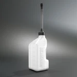 Bikemaster 1.25 Gallon White Gas Jug Black Cap W/ Auto Shutoff. Fixed Price $39.99.