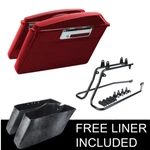 Red Hard Saddlebags & Bracket Kit Fit For Harley Softail Deluxe Fat Boy 84-17. Fixed Price $279.99.