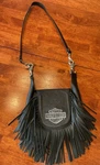 Vintage Harley Davidson Leather Fringe Hip Bag Purse Black Shoulder Awesome. Fixed Price $45.00.