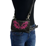 Milwaukee Leather MP8853 Women's 'flower' Black And Pink Multi Pocket. Fixed Price $33.99.