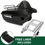 King Trunk Pack Backrest Mount Rack For Harley Davidson Touring Road Glide 2014+. Fixed Price $269.49.